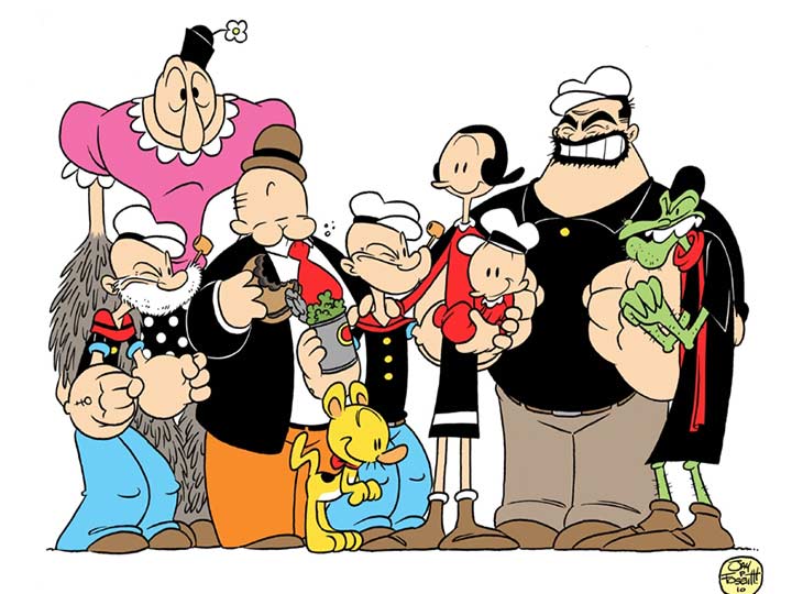 todos los personajes de Popeye